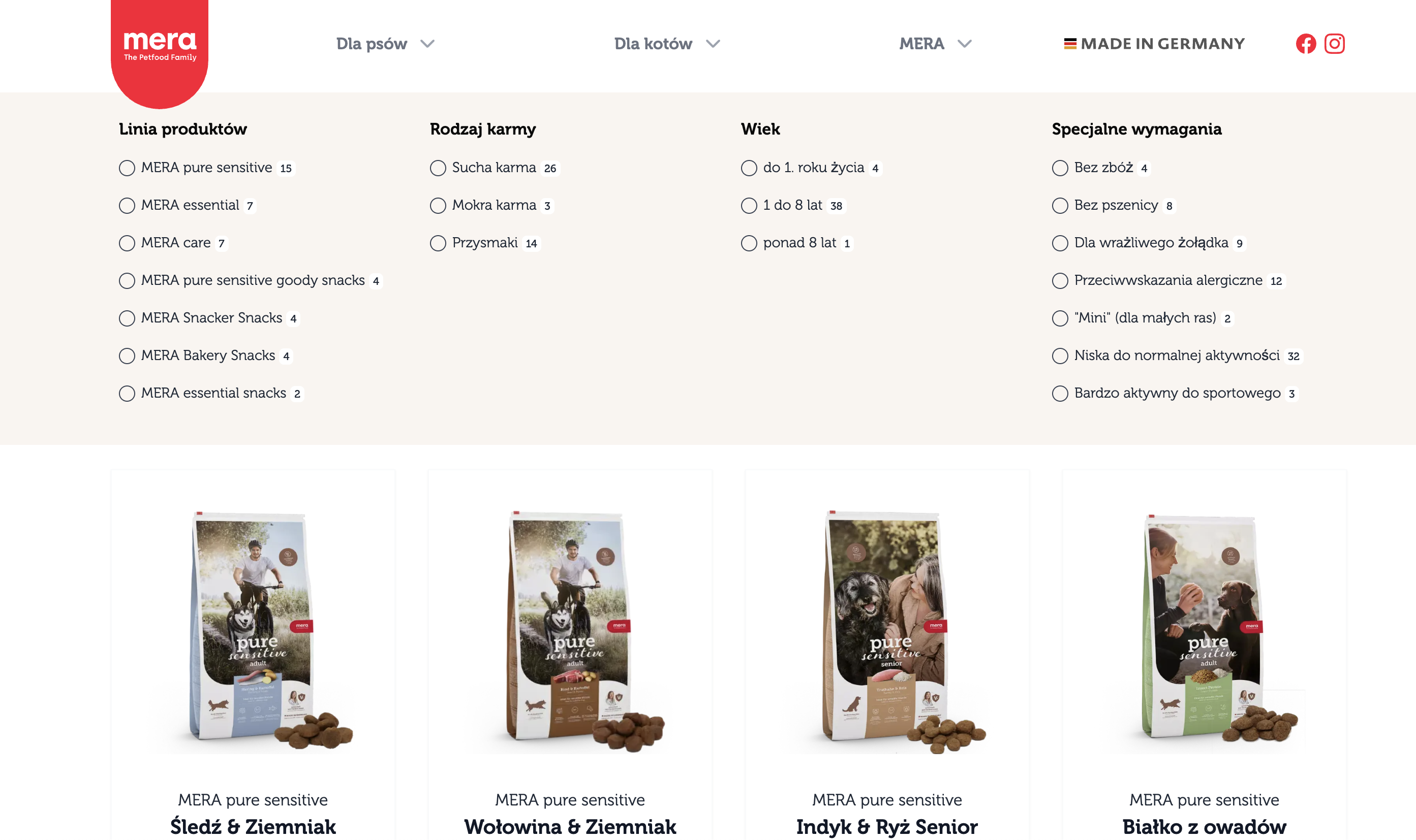 Mera Petfood Polska - Product Catalogue